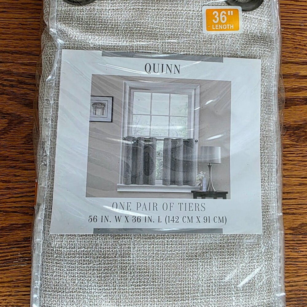 Quinn Tier Pair – 56" x 36" Textured Window Tiers